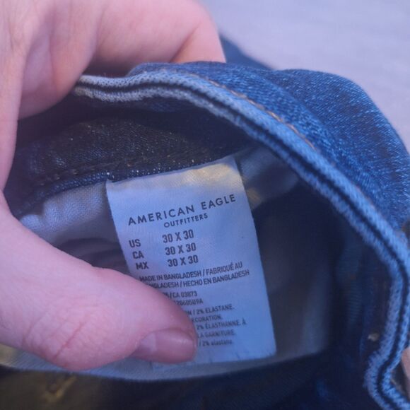 American Eagle Jeans Mens 30x30 Original Boot Cut Dark Wash Casual y2k Workwear - Picture 7 of 16